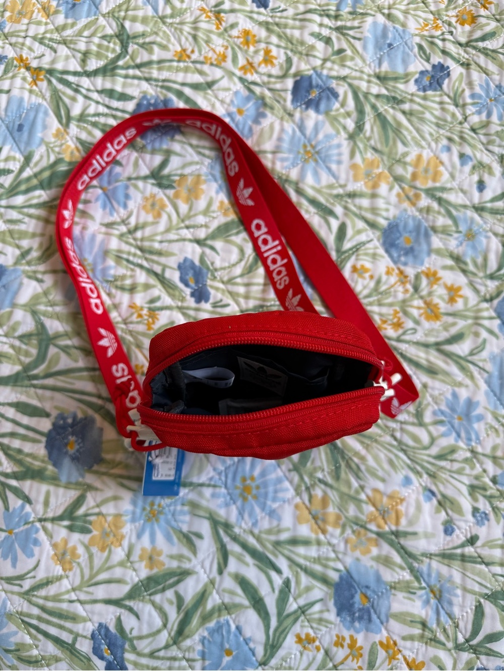 adidas Red Trefoil Mini Crossbody Bag with Branded Strap - Picture 4 of 5